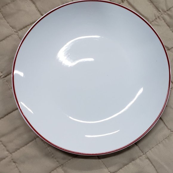 Threshold Other - Threshold - 8" 4pk Stoneware Salad Plates Red - White with Red Rim